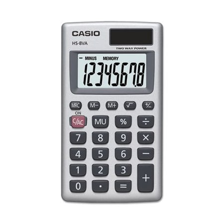 Casio Casio, Hs-8va Handheld Calculator, 8-Digit Lcd, Silver HS8VA